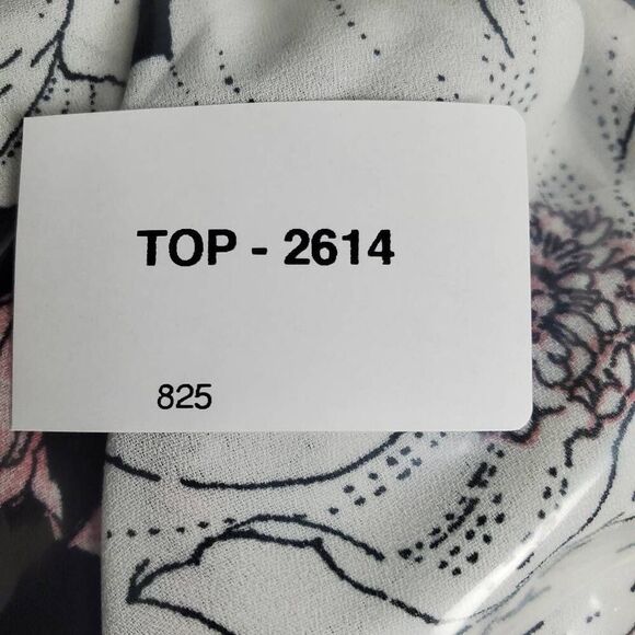 Adora Black Pink Floral Off Shoulder Blouse M Ruffle Sleeve Boho Top - Picture 6 of 6